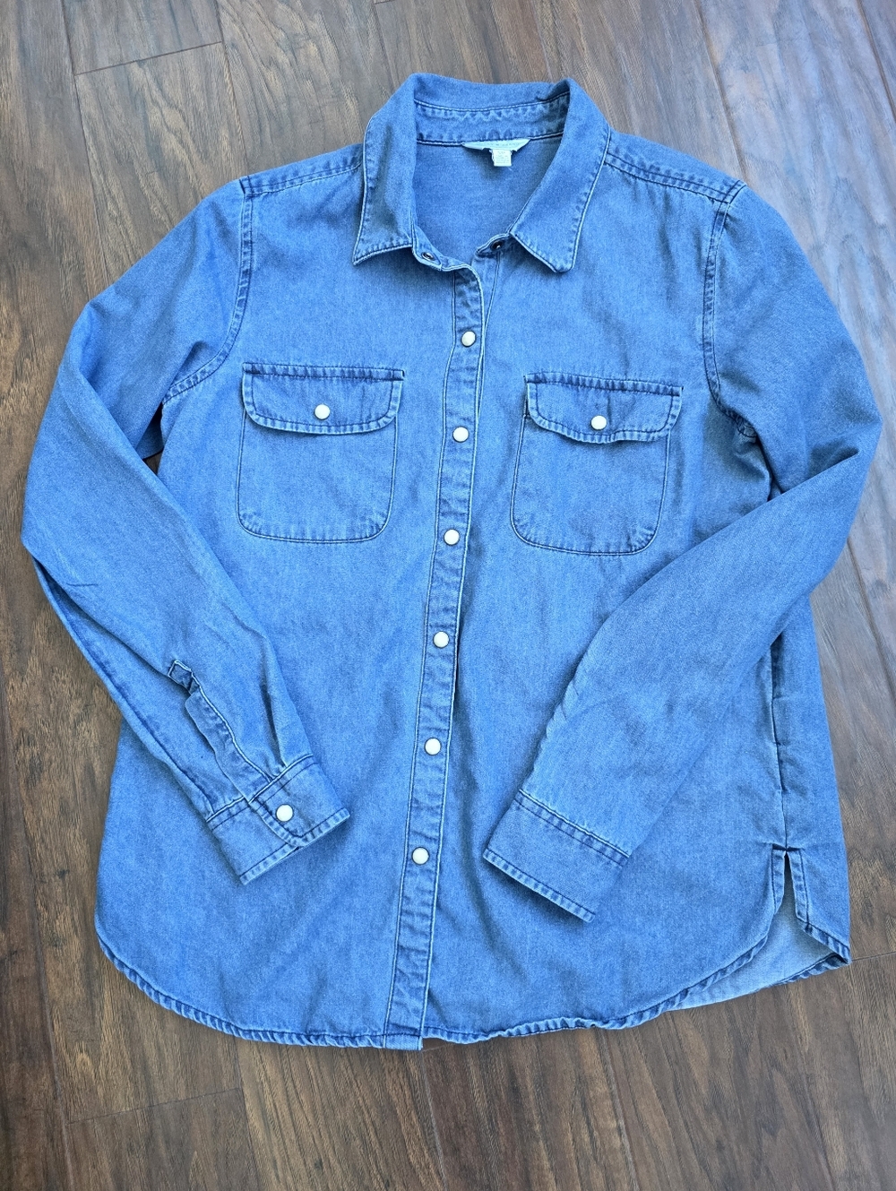 Lucky Brand Medium Blue Denim Button-Front Shirt Small